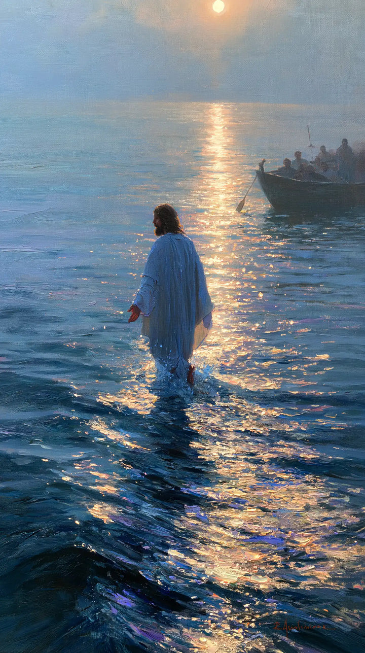 Jesus Walking on Water — Silence beneath the Amber Disc