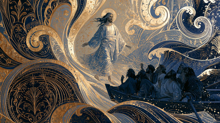 Jesus Walking on Water - Sacred Art Nouveau · Landscape n° 28
