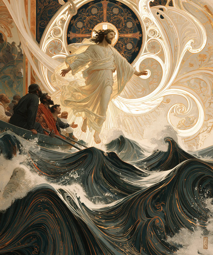 Jesus Walking on Water — The Halo beneath the Starry Medallion