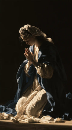 Virgin Mary in Prayer — Prayer Turned toward Shadow