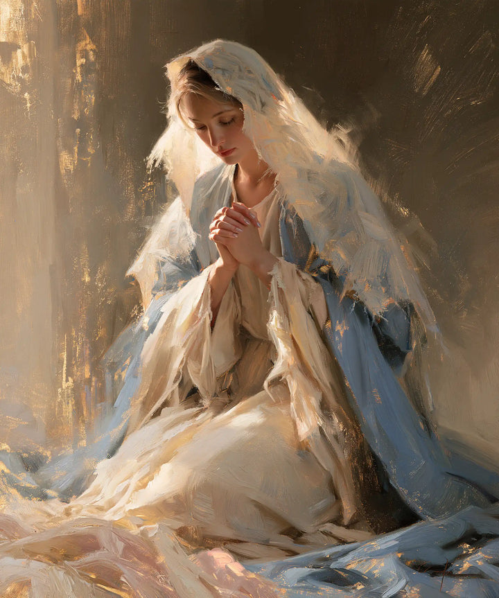 Virgin Mary in Prayer - Impressionist · Portrait n° 24