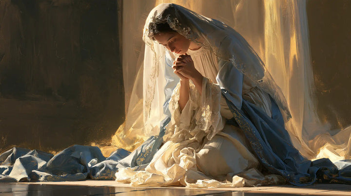 Virgin Mary in Prayer — Light beside the Polished Floor