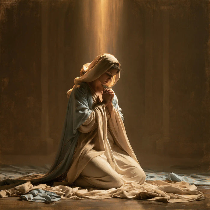 Virgin Mary in Prayer — Contemplation beneath the High Light