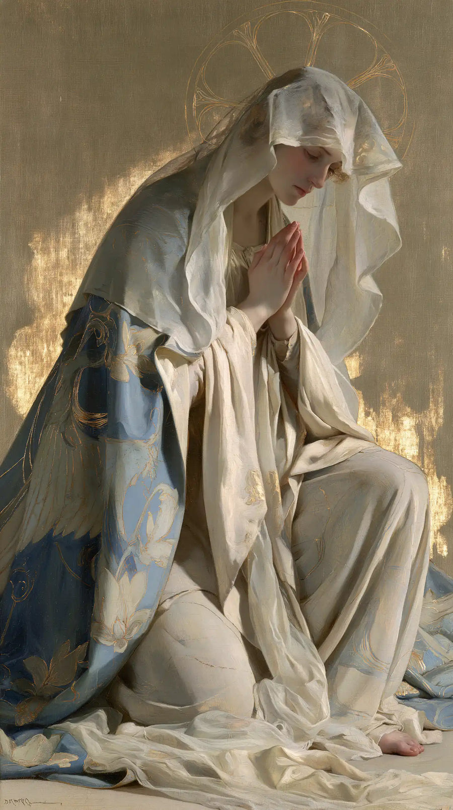 Virgin Mary in Prayer - Sacred Art Nouveau · Portrait n° 1