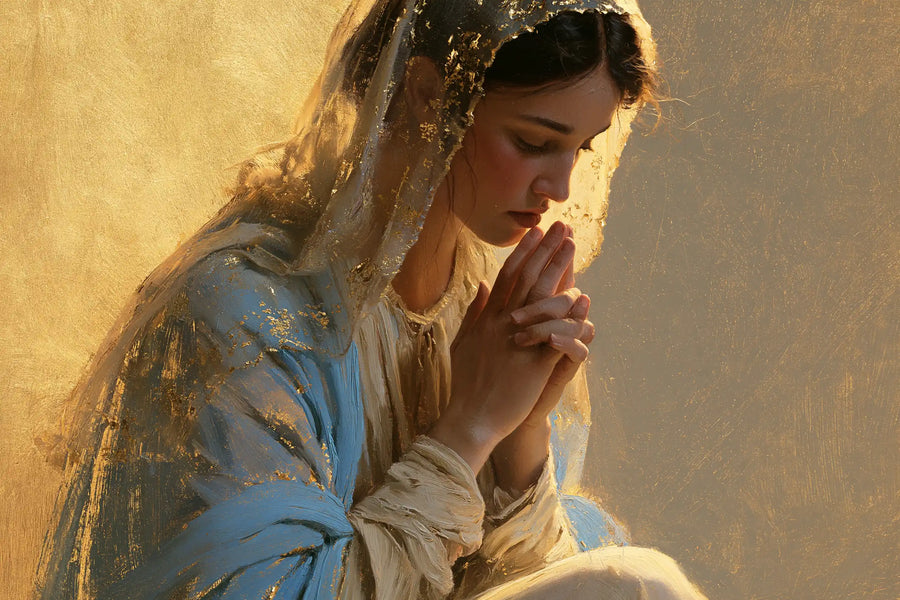 Virgin Mary in Prayer - Sacred Gold · Landscape n° 6
