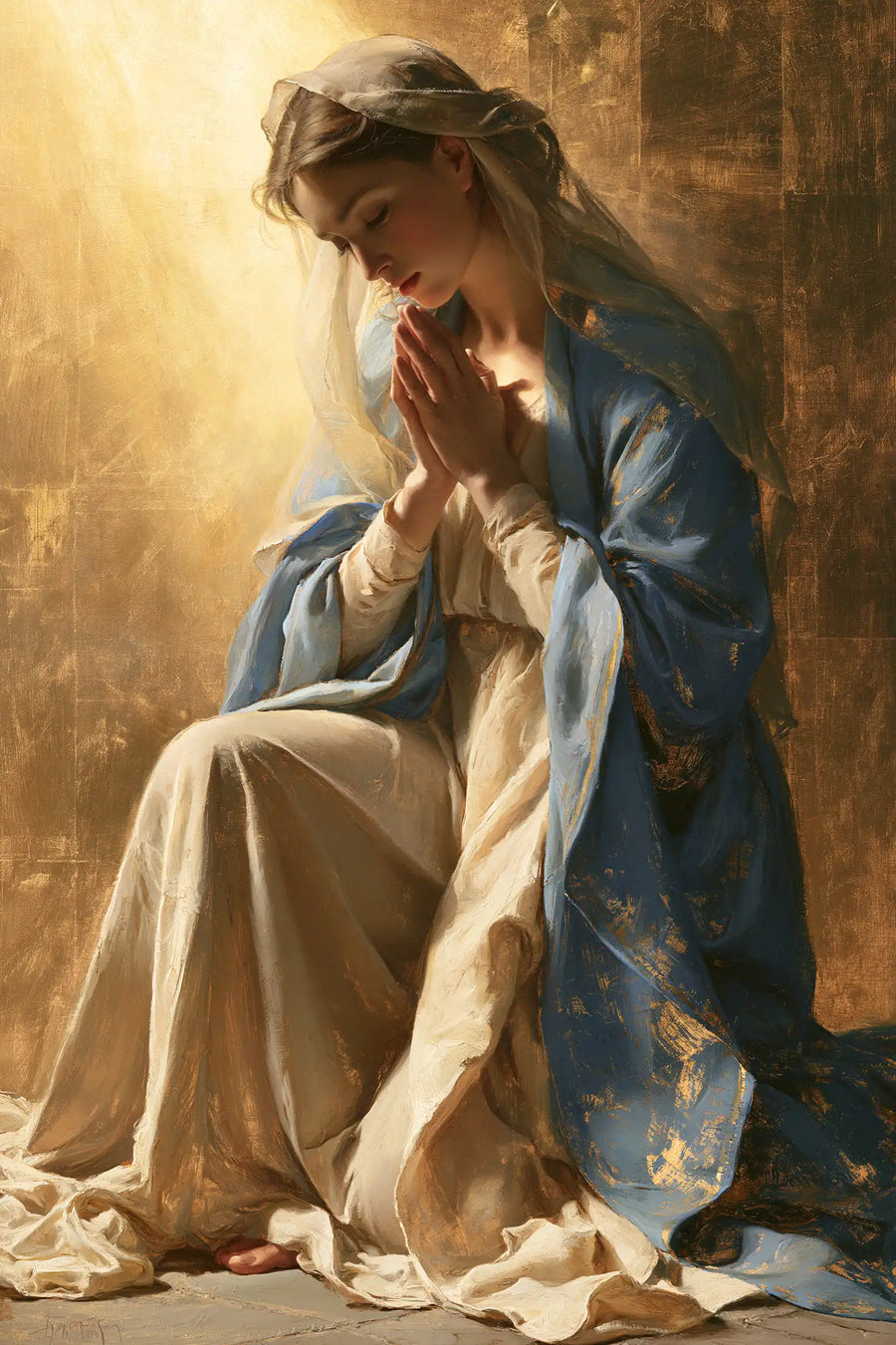 Virgin Mary in Prayer - Sacred Gold · Portrait n° 33