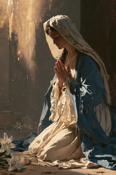 Virgin Mary in Prayer — The Veil in the Light
