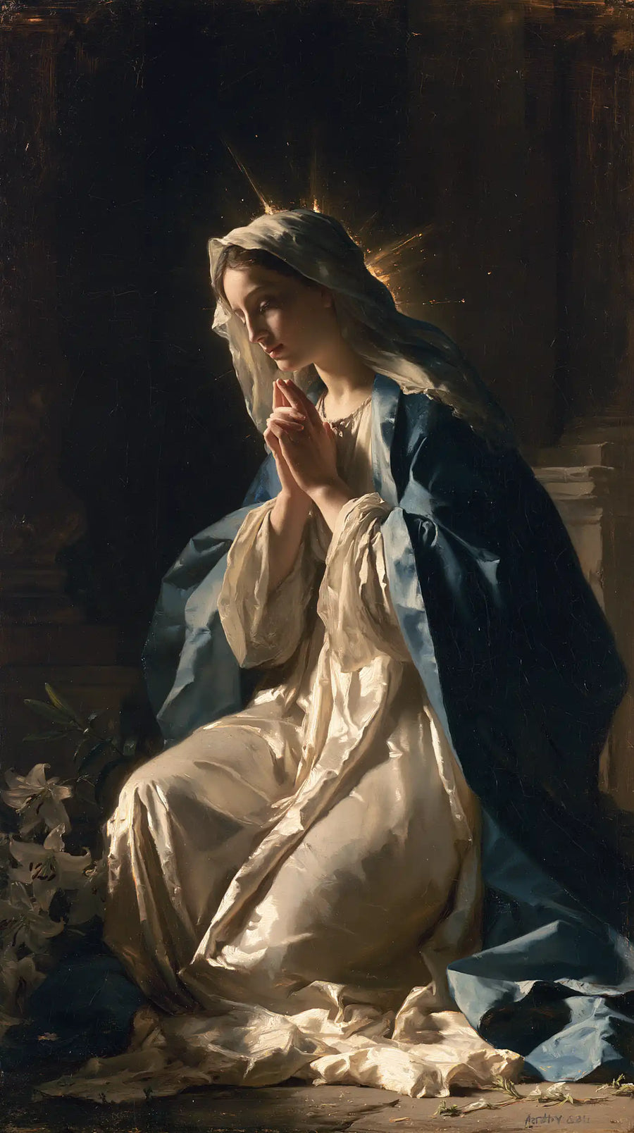 Virgin Mary in Prayer - Symbolist · Portrait n° 35