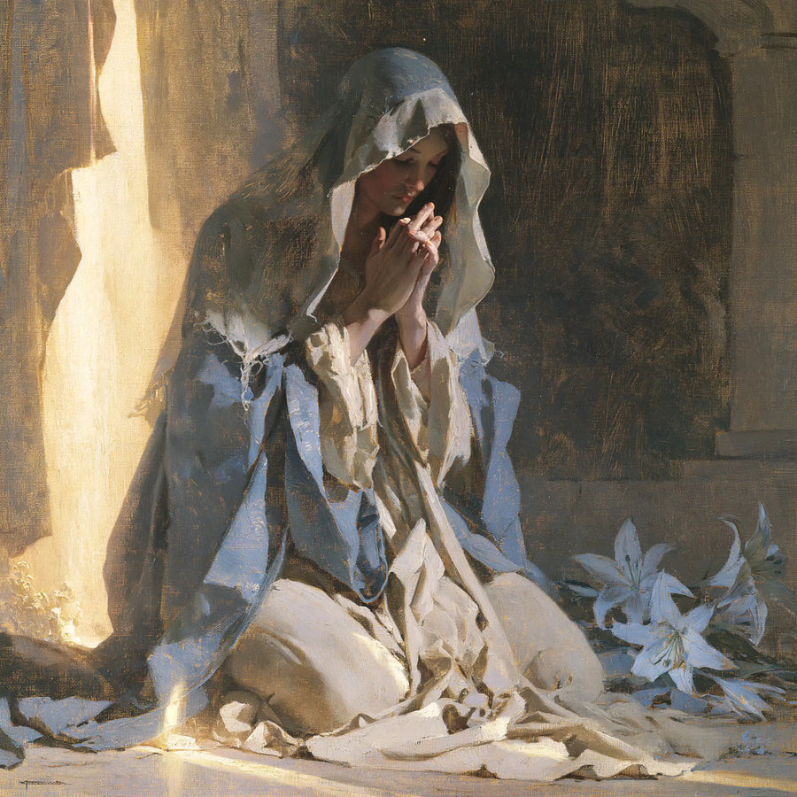 Virgin Mary in Prayer - Symbolist · Square n° 1