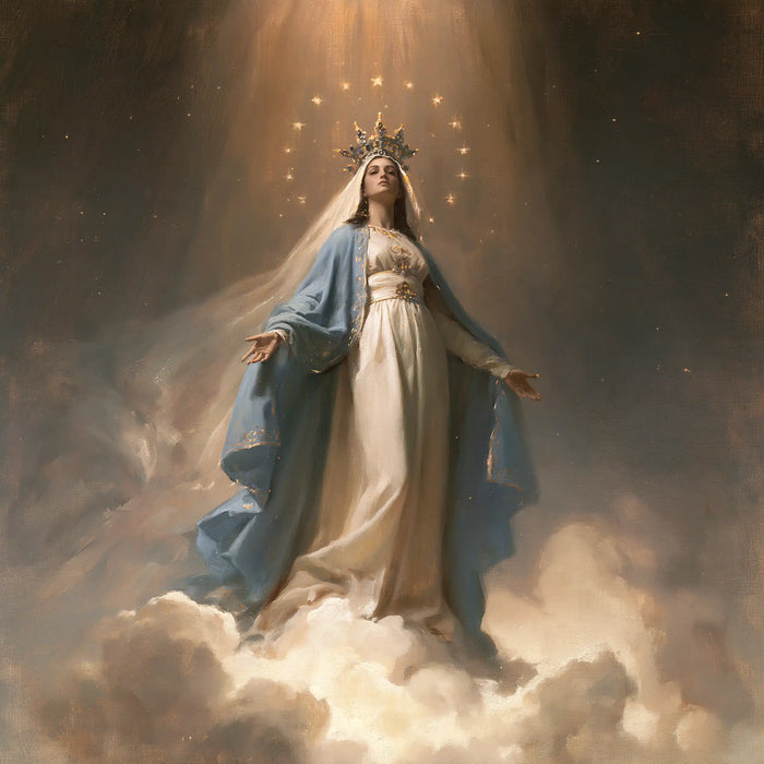 Mary, Queen of Heaven — The White Robe in the Silence of Mists