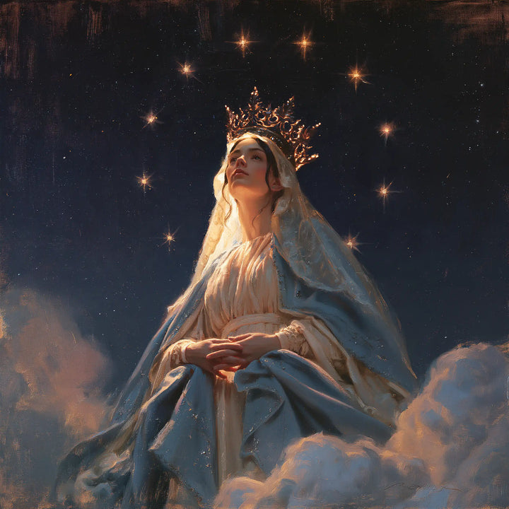 Mary Queen of Heaven - Midnight Blue Chiaroscuro · Square n° 1