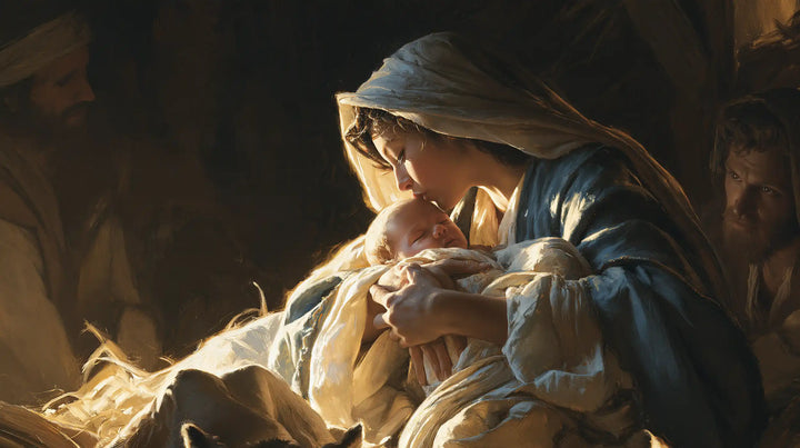 The Nativity — Tenderness Beneath the Pearl-Grey Veil