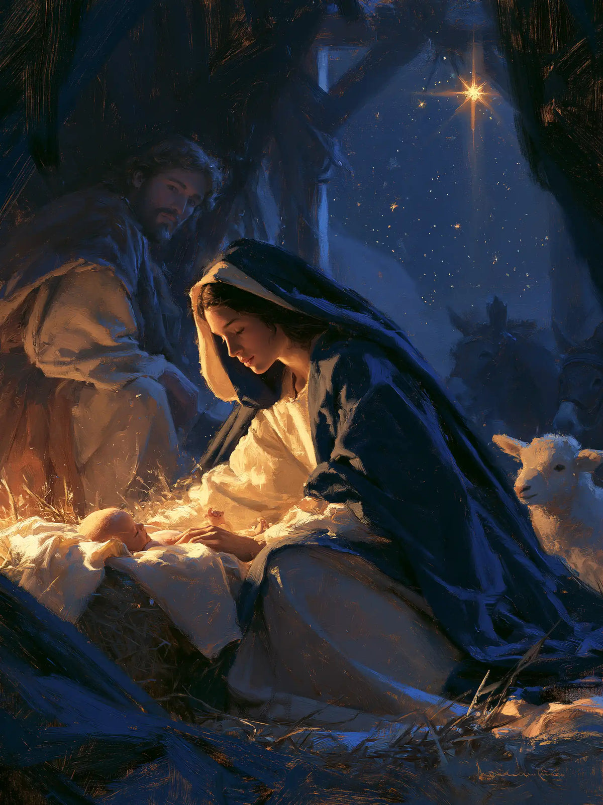 The Nativity — Swaddling in the Reflection of Night