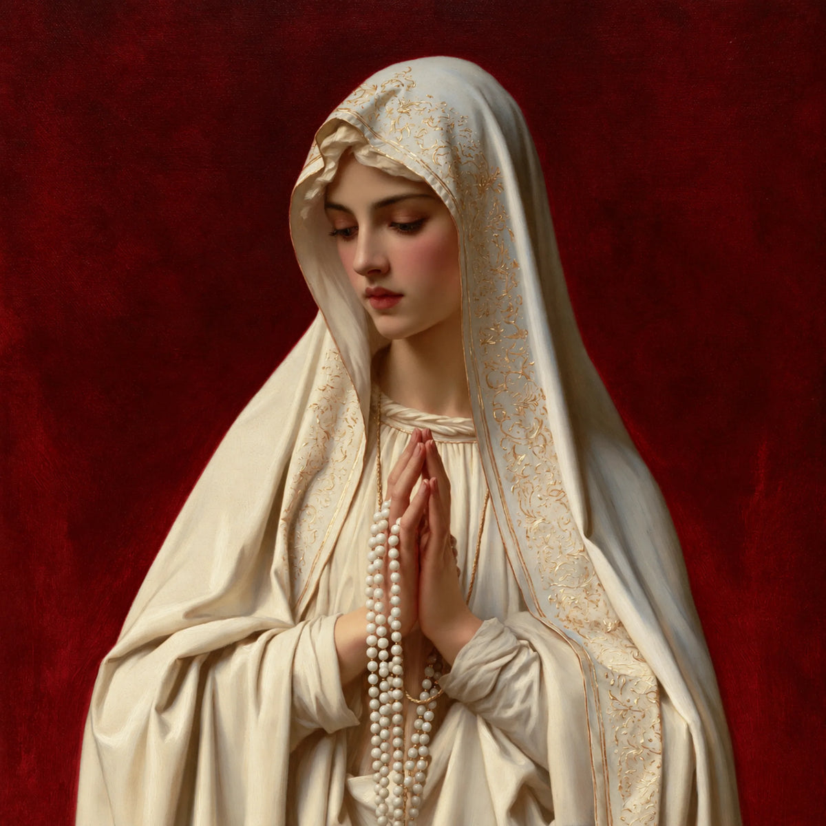Our Lady of Fatima – Prayer Before the Deep Red Ground