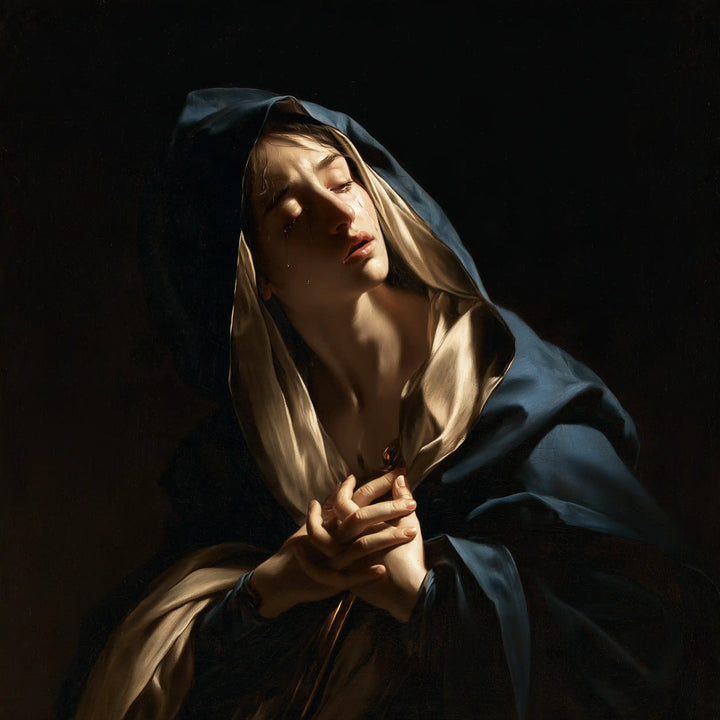 Our Lady of Sorrows - Caravaggio Tenebrism · Square n° 10