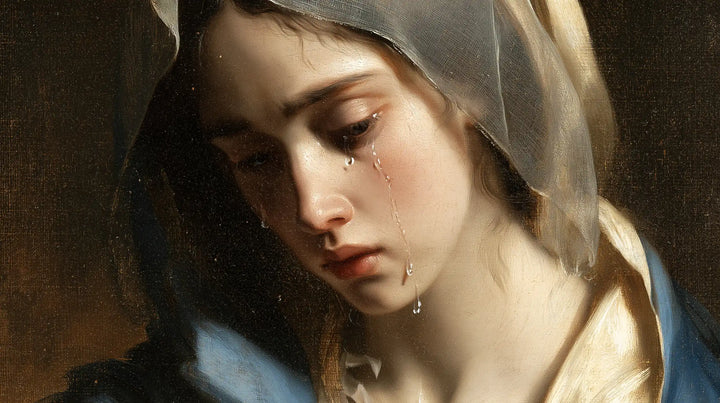 Our Lady of Sorrows — The Tear at the Edge of the Pale Profile