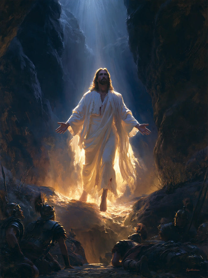 The Resurrection of Jesus Christ — The Golden Threshold beneath the Heavenly Fissure