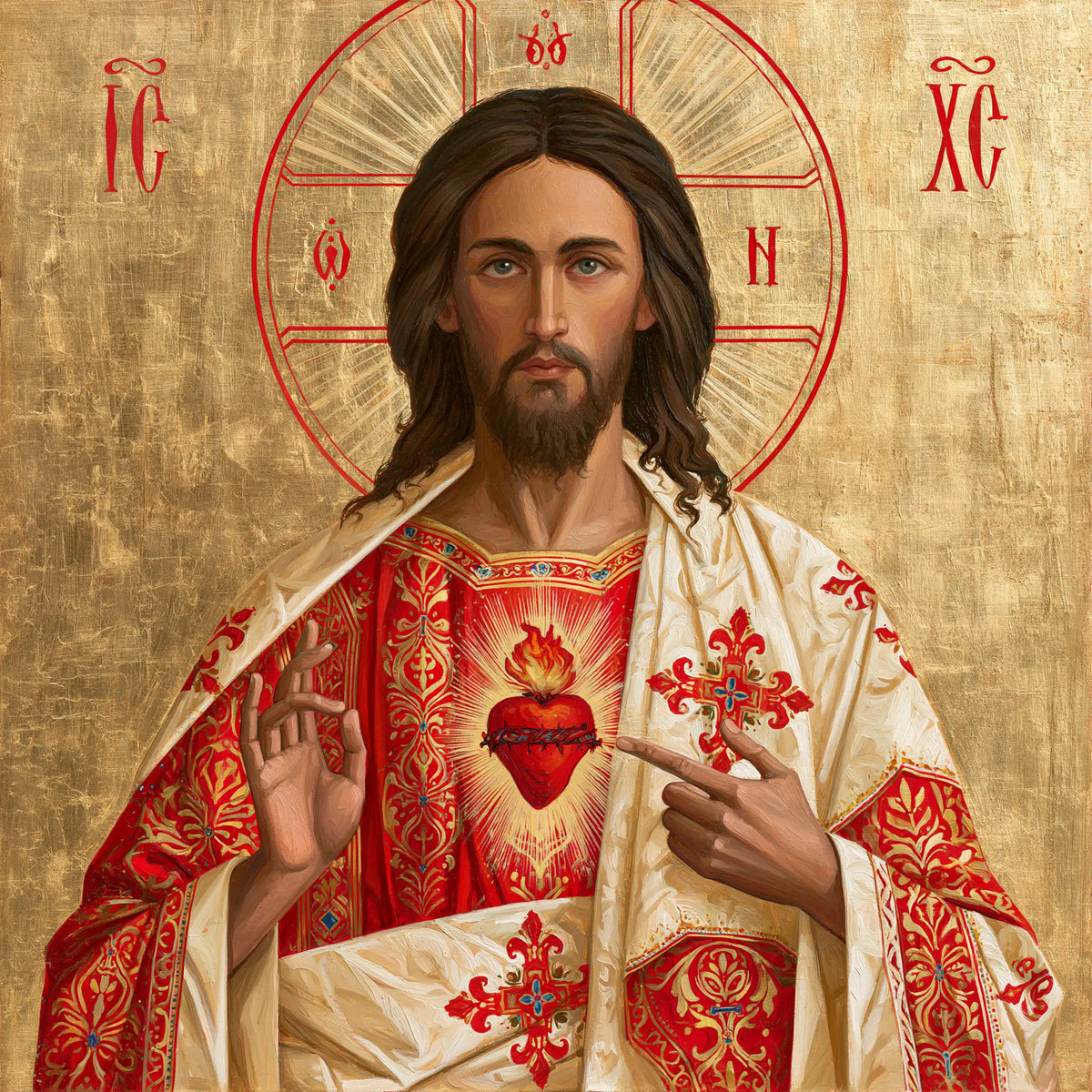 The Sacred Heart of Jesus — Love Among Flowering Crosses