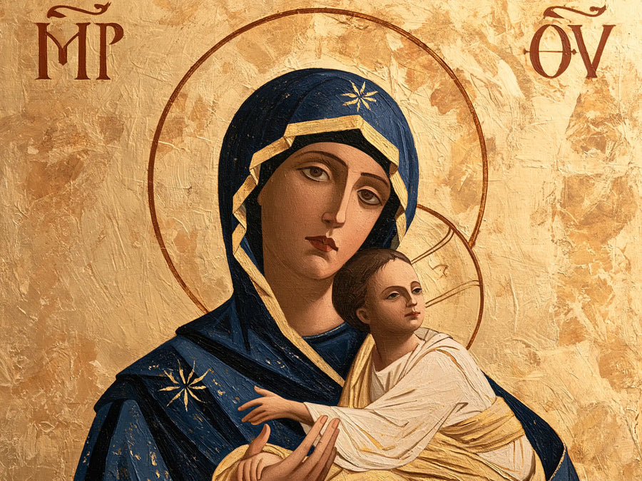 Virgin Mary and Child Jesus - Contemporary Byzantine · Landscape n° 8