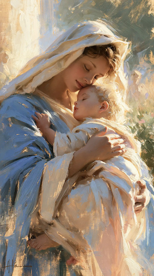 The Virgin and Child — Rest at the Edge of the Golden Veil