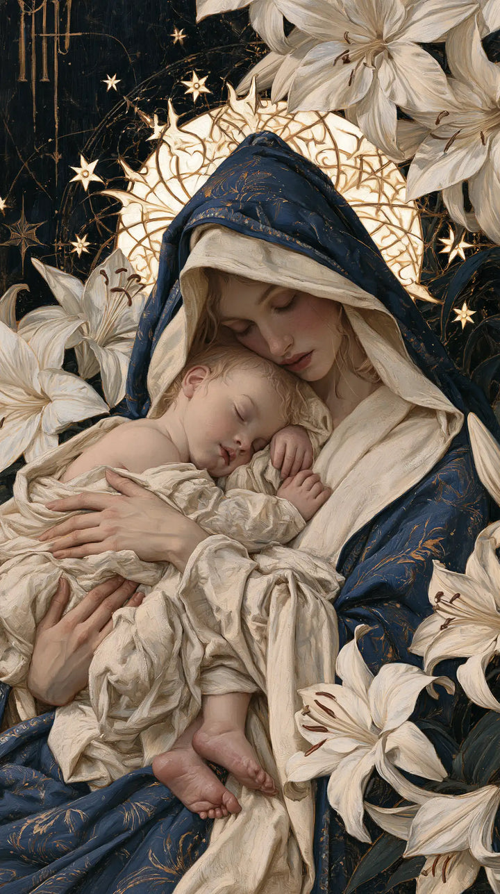 Virgin Mary and Child Jesus - Symbolist · Portrait n° 27