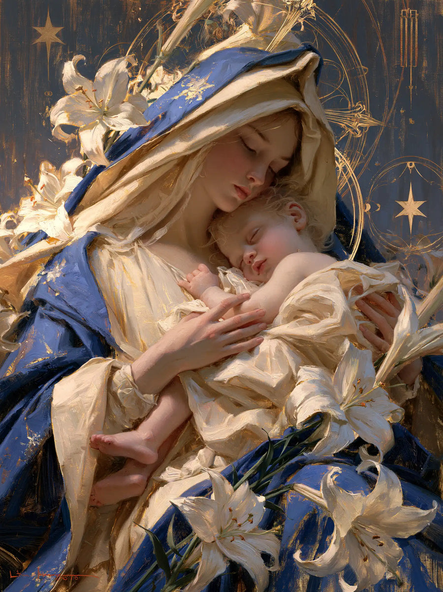 Virgin Mary and Child Jesus - Symbolist · Portrait n° 32