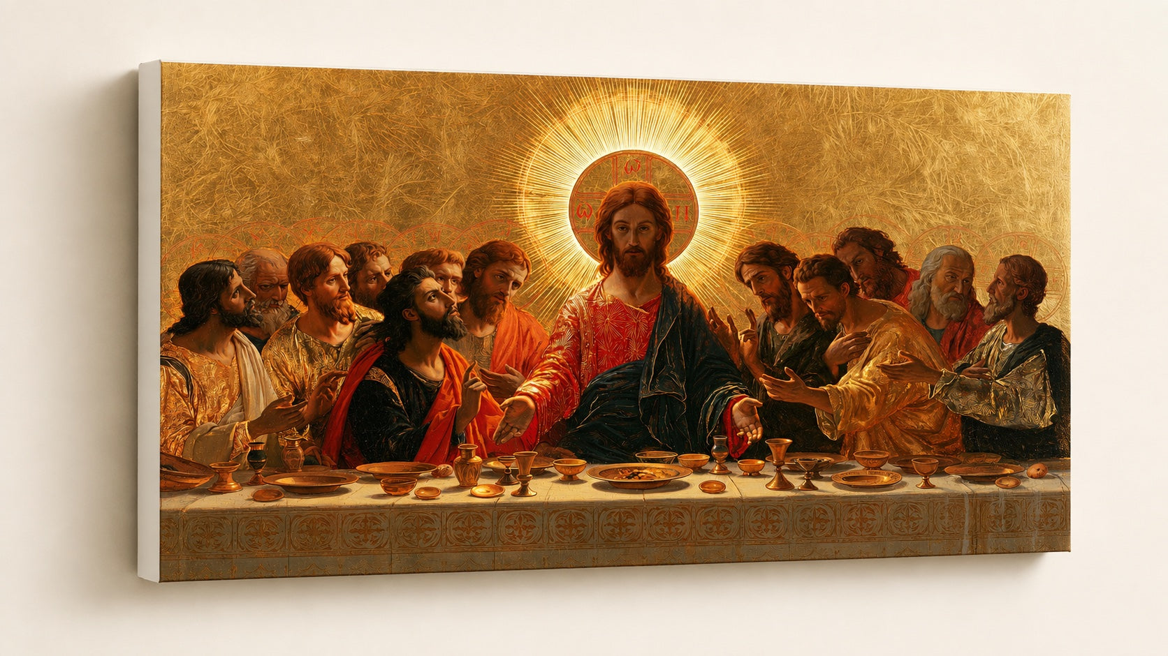 La misma Última Cena impresa sobre un lienzo estirado de 38 mm