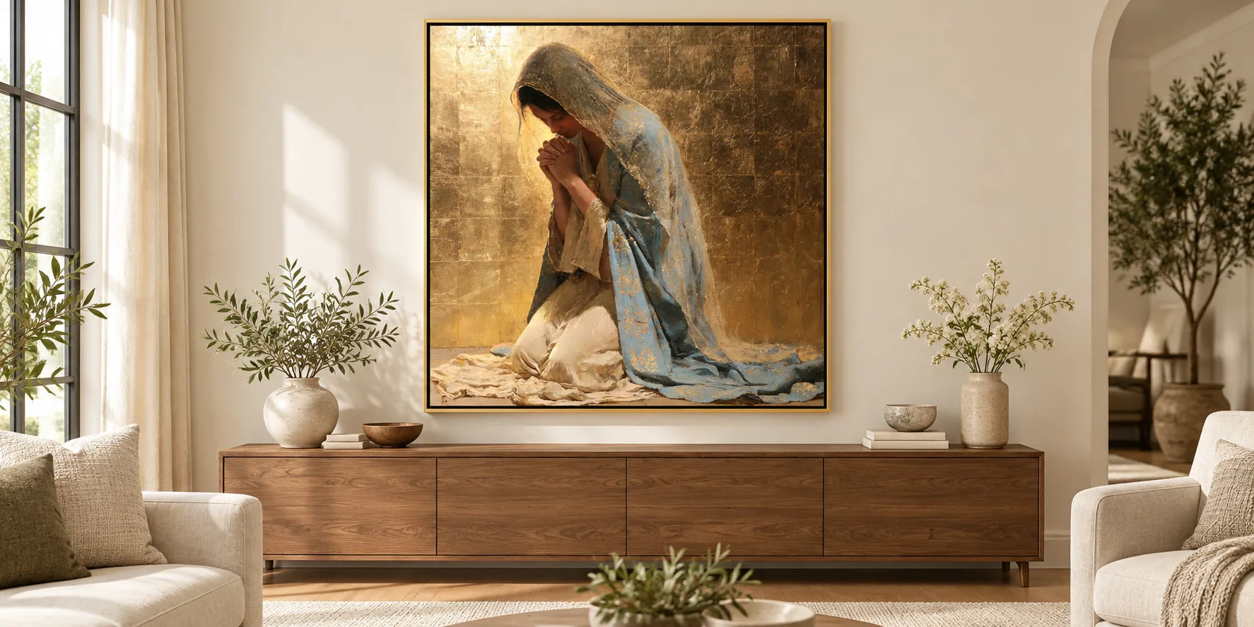 La Virgen María en oración - Caravaggio — tenebrismo